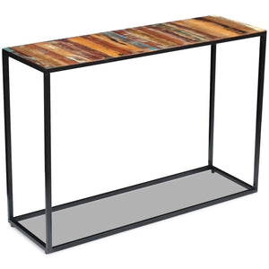 console Bois de récupération massif 110x35x76 cm