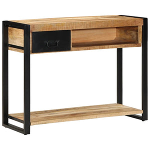 Table Console 100X35X75 Cm Bois De Manguier Massif Brut