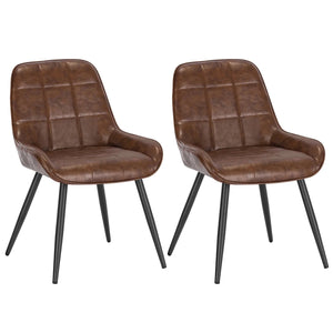 Chaises Velvet en cuir marron en lot de 2