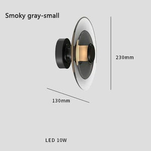 Applique murale Eclipse – Luminaire minimaliste en verre fumé noir 230 mm
