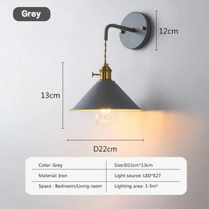 Applique murale Retro Loft – Luminaire rétro en métal gris