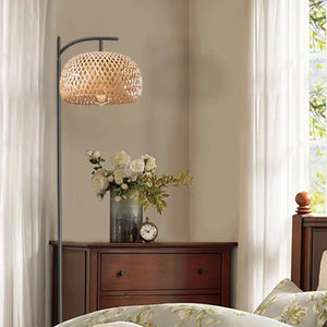 Lampadaire Bamboo Zen – Lumière Ambiance en Bambou Tissé
