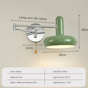 Applique Murale Swing LED vert avec les dimensions