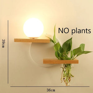 Applique Murale BOTANICA - Luminaire et Étagère Design Naturel - applique murale Blanc / Gauche