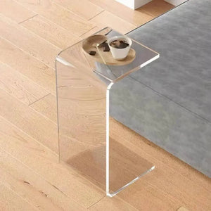 Table d’appoint en acrylique transparent C-Shaped - Design en C pour salon - Tables basses