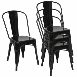 Ensemble de 4 Chaises en Metal Industriel BB'art meuble & déco