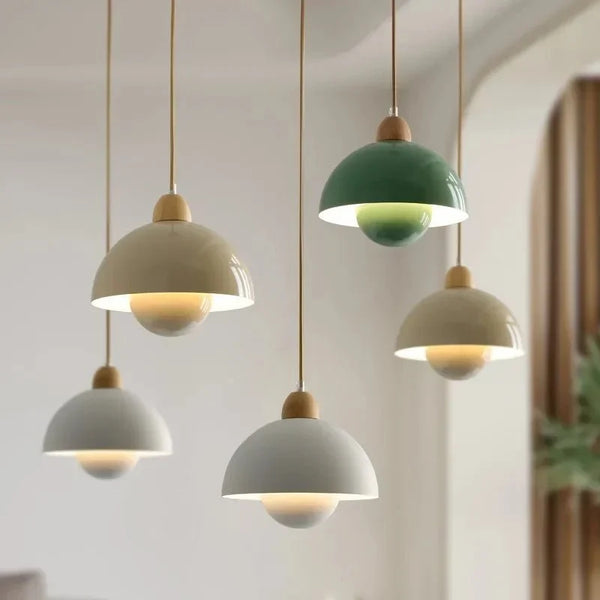 Suspension Bourgeon bois et métal au design scandinave