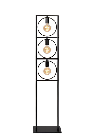 Lampadaire métal noir design contemporain Lucide