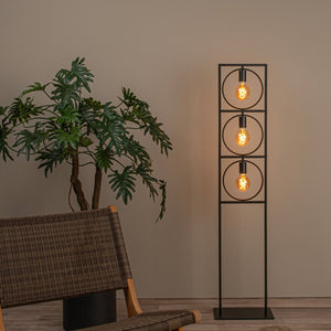 Lampadaire métal noir design contemporain Lucide