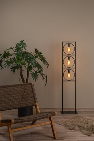 Lampadaire métal noir design contemporain Lucide