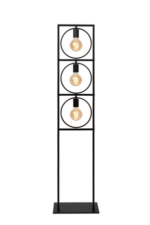 Lampadaire métal noir design contemporain Lucide