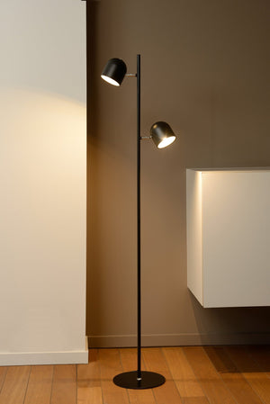 Lampadaire minimaliste noir Lucide