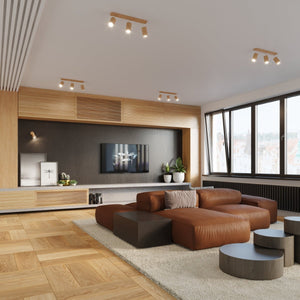 Plafonnier BERG en bois naturel – lumière orientable au style scandinave - Plafonniers