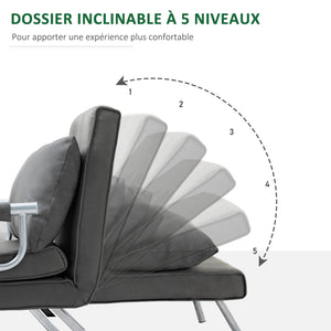 Fauteuil chauffeuse convertible 1 place, lit d'appoint - Fauteuil