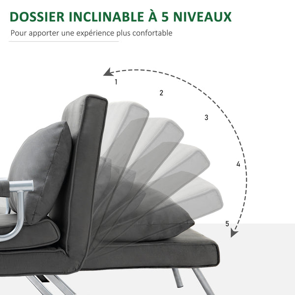 Fauteuil chauffeuse convertible 1 place, lit d'appoint