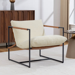Fauteuil d'appoint rembourré, assise confort salon - Fauteuil
