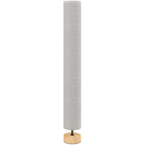Lampadaire sur pied de salon avec abat-jour en lin, interrupteur à pied, 2 x douille E27, 120 cm, gris