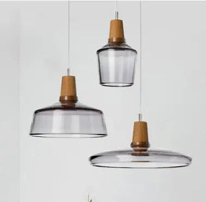 Suspension moderne verre et bois CONCEPTUM by BB'art