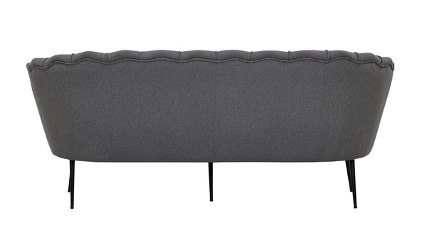 Canapé CALAIS 3 places – Tissu gris, pieds acier, 180 cm