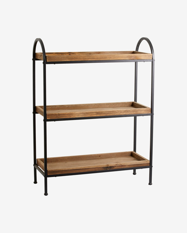 Étagère PATNA 83 cm – Bois recyclé & fer laqué noir, 3 niveaux