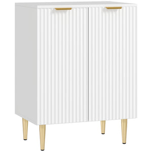 Buffet cuisine meuble de rangement avec 2 portes étagère réglable pieds métalliques surélevés 60 x 40 x 80 cm blanc