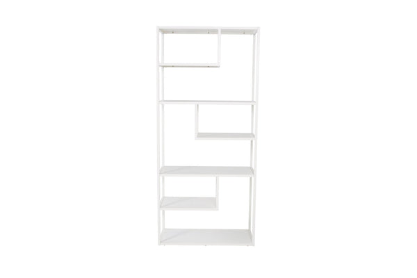 Bibliothèque STAAL 190 cm – Acier thermolaqué blanc, 6 tablettes
