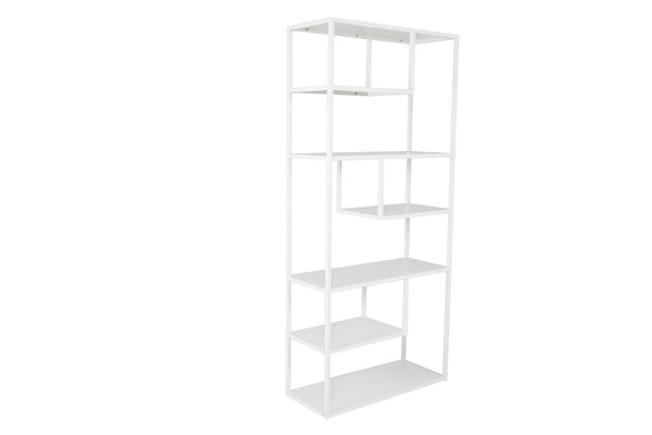 Bibliothèque STAAL 190 cm – Acier thermolaqué blanc, 6 tablettes
