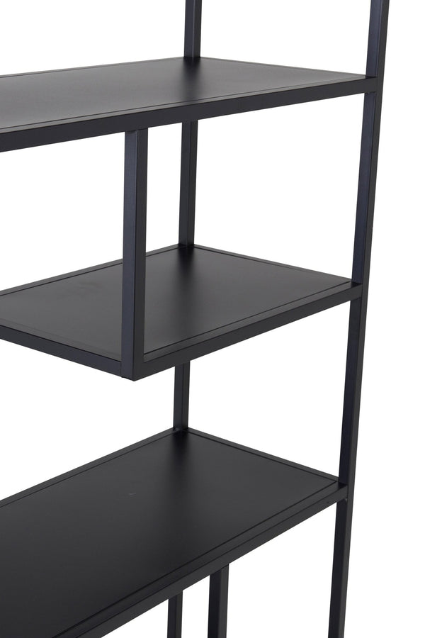 Bibliothèque STAAL 190 cm – Acier thermolaqué noir, 6 tablettes