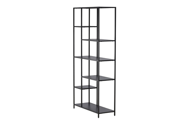 Étagère EL ALTO 164 cm – Acier thermolaqué noir, 6 tablettes