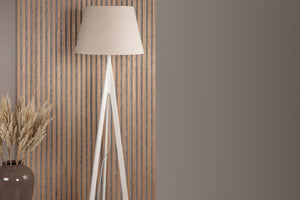 Lampadaire Kona bois et lin naturel