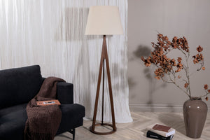 Lampadaire Kona bois et lin naturel
