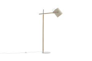 Lampadaire Dennis bois beige et lin naturel - 