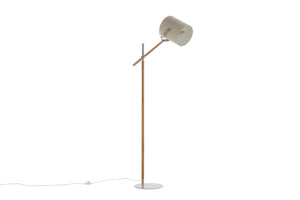 Lampadaire Dennis bois beige et lin naturel - 