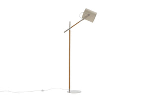Lampadaire Dennis bois beige et lin naturel - 