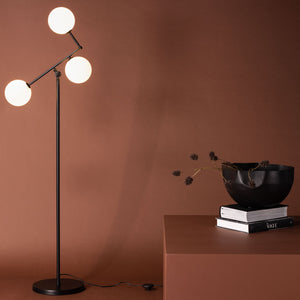 Marsan Floor Lamp - Black / White glass - Lampadaire
