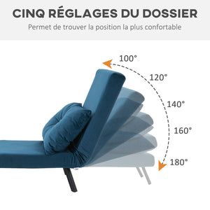 Fauteuil convertible 3 en 1, lit 1 place dossier 5 pos - Fauteuil
