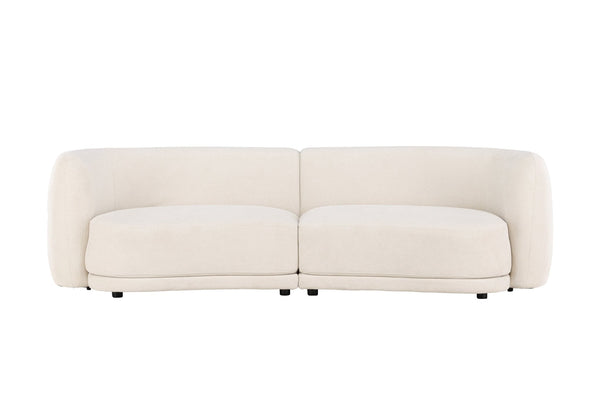 Canapé 3 places CIELO 268 cm – Polyester blanc ou bouclé brun