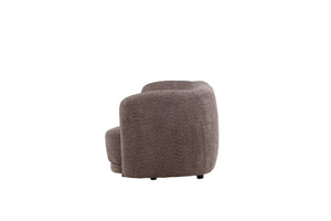 Gros plan sur le tissu bouclé brun