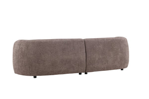 Sofa bouclé brun mis en situation