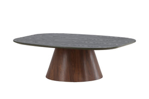 Table basse LANZO vert profond, de trois quarts