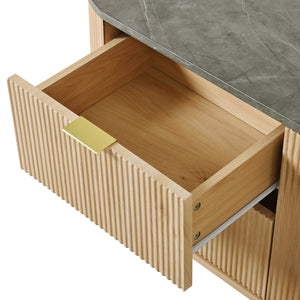 Meuble TV Vitrines 3D Compartimenté — MDF Gris - Meubles TV
