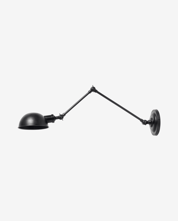 Applique AURA – Métal noir, bras orientable en 3 points, 71 cm