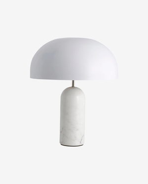 Vue d'ensemble de la lampe de chevet en marbre blanc