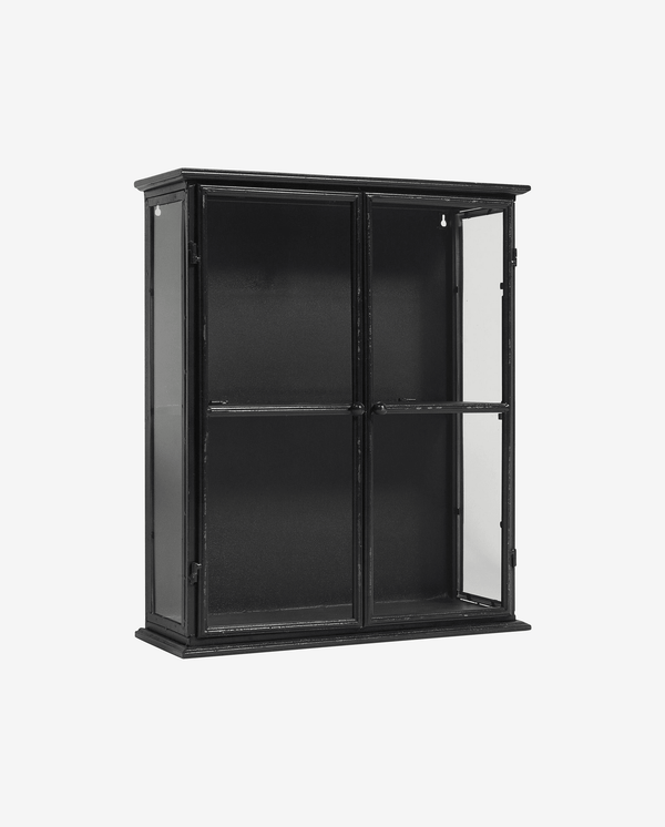 Vitrine DOWNTOWN 60 x 50 cm – Fer noir & verre trempé, murale