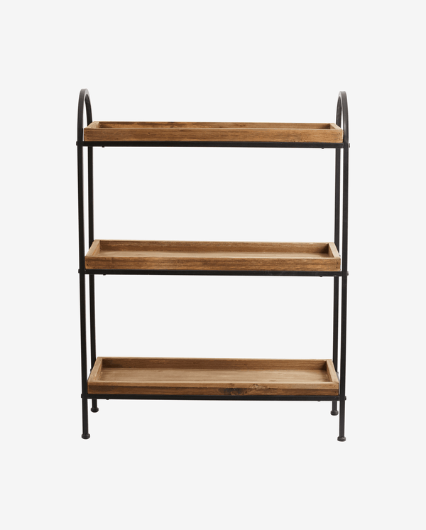 Étagère PATNA 83 cm – Bois recyclé & fer laqué noir, 3 niveaux