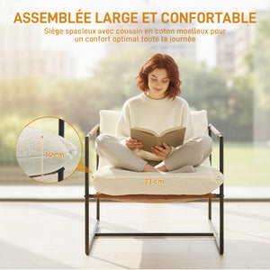 Fauteuil d'appoint rembourré, assise confort salon - Fauteuil