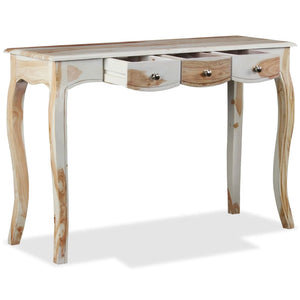 console et 3 tiroirs ouverts Bois massif 110x40x76 cm couleur miel