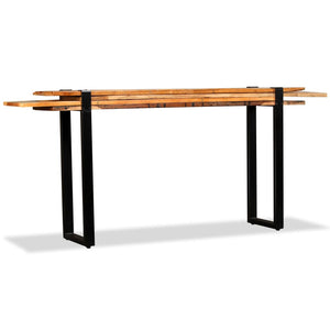 console Bois de récupération massif réglable avec pieds en fonte