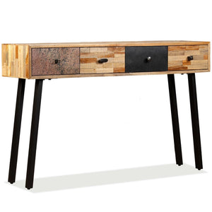 console Teck massif de récupération 120 x 30 x 76 cm