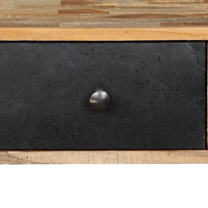 console Teck massif de récupération 120 x 30 x 76 cm 3 ème facade noire